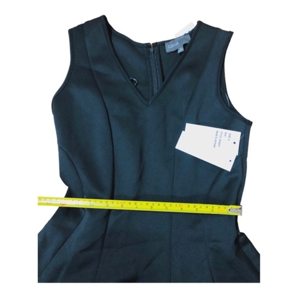 Donna Ricco black fit and flare v-neck embroidery‎ crochet hem cocktail dress - Picture 12 of 16